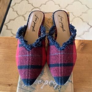 Free People  Red and Black Mules